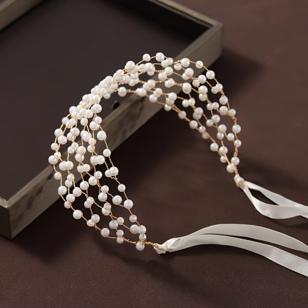 Bandeau mariage perles ruban