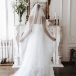 détail du voile de mariée plissé 3D