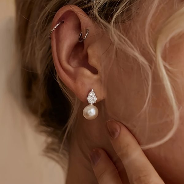 Boucles d'oreille mariage argent