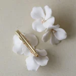 barrette fleur céramique avec perle