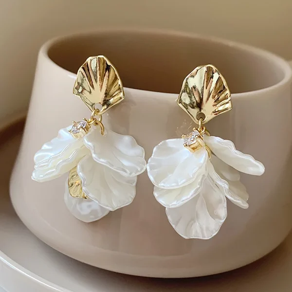 boucles d'oreille mariage dorées