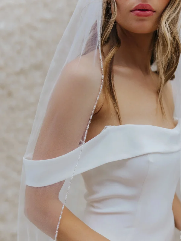 voile de mariée finition perles