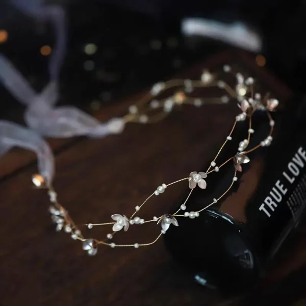 couronne mariage fleurs douces alliage doré