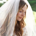 voile de mariée court avec perles