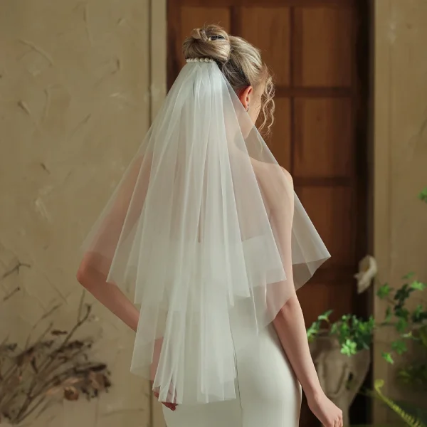 voile de mariée court blanc