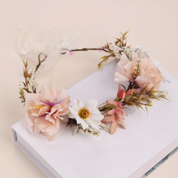 couronne mariage fleurs couleurs rose pêche bohème