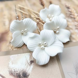 Pic à Chignon Mariage Fleurs Céramique