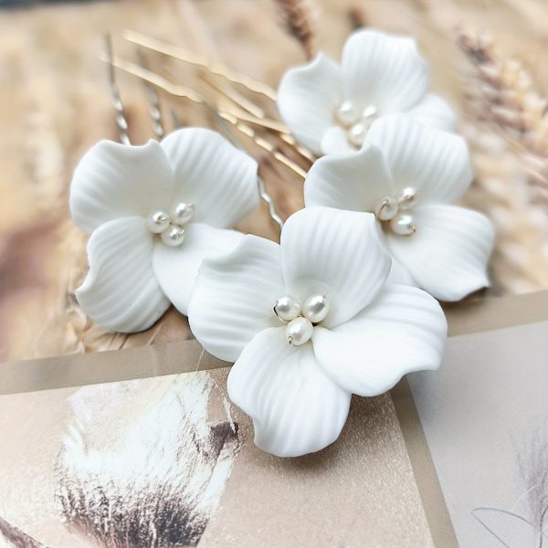 Pic à Chignon Mariage Fleurs Céramique