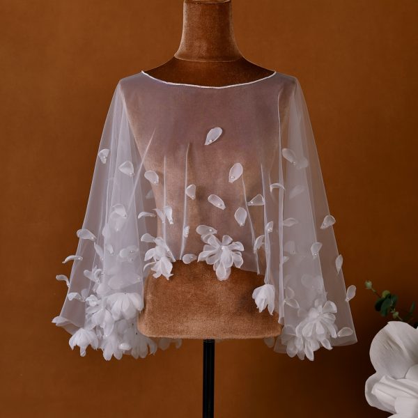 cape mariage fleurs 3D