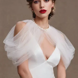 boléro mariage épaulettes perles