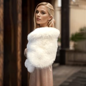 étole chaude fausse fourrure mariage