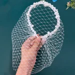 serre tête perles blanc